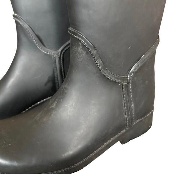 Authentic Women’s Coach Tristee Tall Black Lace Up Rain Riding Boots Size 5 B - Picture 5 of 9
